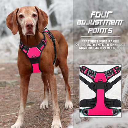 BARKBAY No Pull Dog Harness Front Clip Heavy Duty Reflective Easy Control Handle for Large Dog Walking(Pink,M)