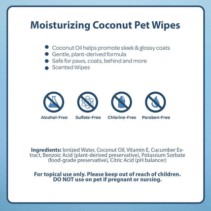 Best Pet Supplies Pet Grooming Wipes for Dogs & Cats,Deodorizer for Coats & Dry, Itchy, or Sensitive Skin, Clean Ears, Paws, Body, & Butt - Moisturizing Coconut, 400 Count