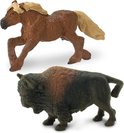 Safari Ltd. Good Luck Minis Wild West Fun Pack – 8 Mini Figurines Including Cow, Scorpion, Bison, Donkey, Pony, Wolf, Rattlesnake, Golden Eagle – Educational Toy Figures for Boys, Girls & Kids Ages 5+