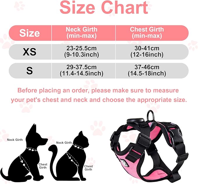Cat Harness and Leash for Walking,Airtag Cat Harness and Leash Set with Integrated Hidden type Air Tag Holder,Escape Proof Reflective Adjustable Vest Harnesses with Apple Air Tag Case for Cats,Puppies