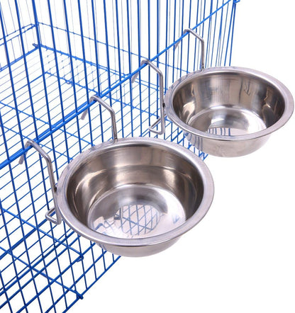 QBLEEV Stainless Steel Birdcage Feeder Bowls for Hamster Cage, 150ml, 5 oz