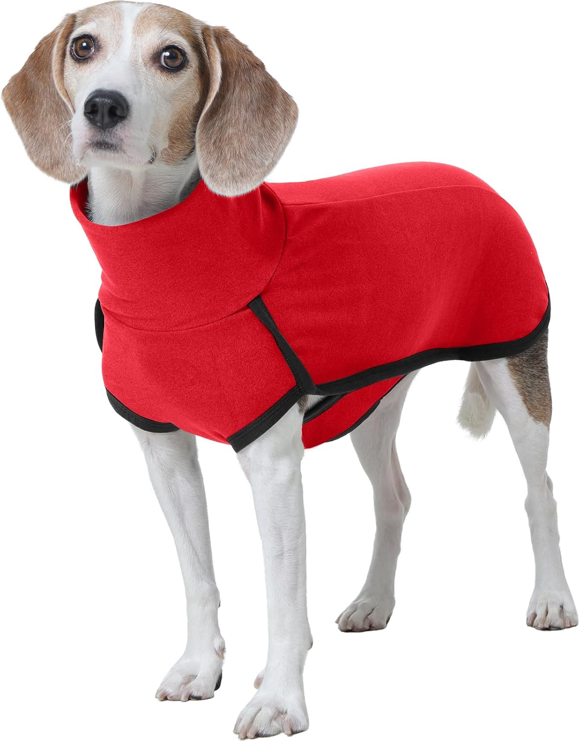 ROZKITCH Dog Winter Coat Soft Pullover Pajamas, Pet Windproof Warm Cold Weather Jacket Vest Cozy Jumpsuit Apparel Outfit Clothes for for Chritmas Walking Sleep BrightRed S
