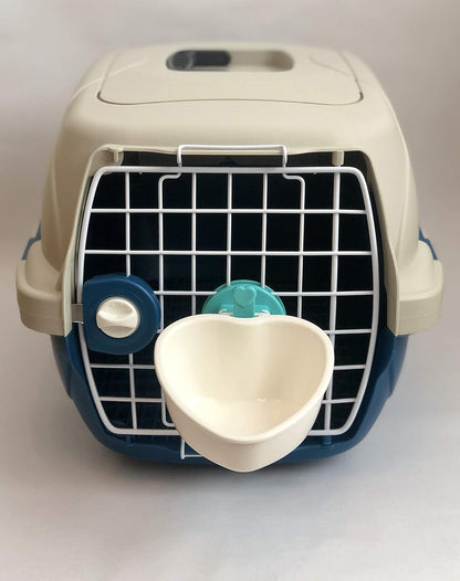 Choco Nose Patented Removable Heart Shaped Food Bowl for Dogs/Puppies/Rabbits/Cats/Guinea Pigs/Chinchillas/Birds -Water Dish for Small Pets or Animals - for Wire Cages or Crates 8 oz, Aqua (C607)