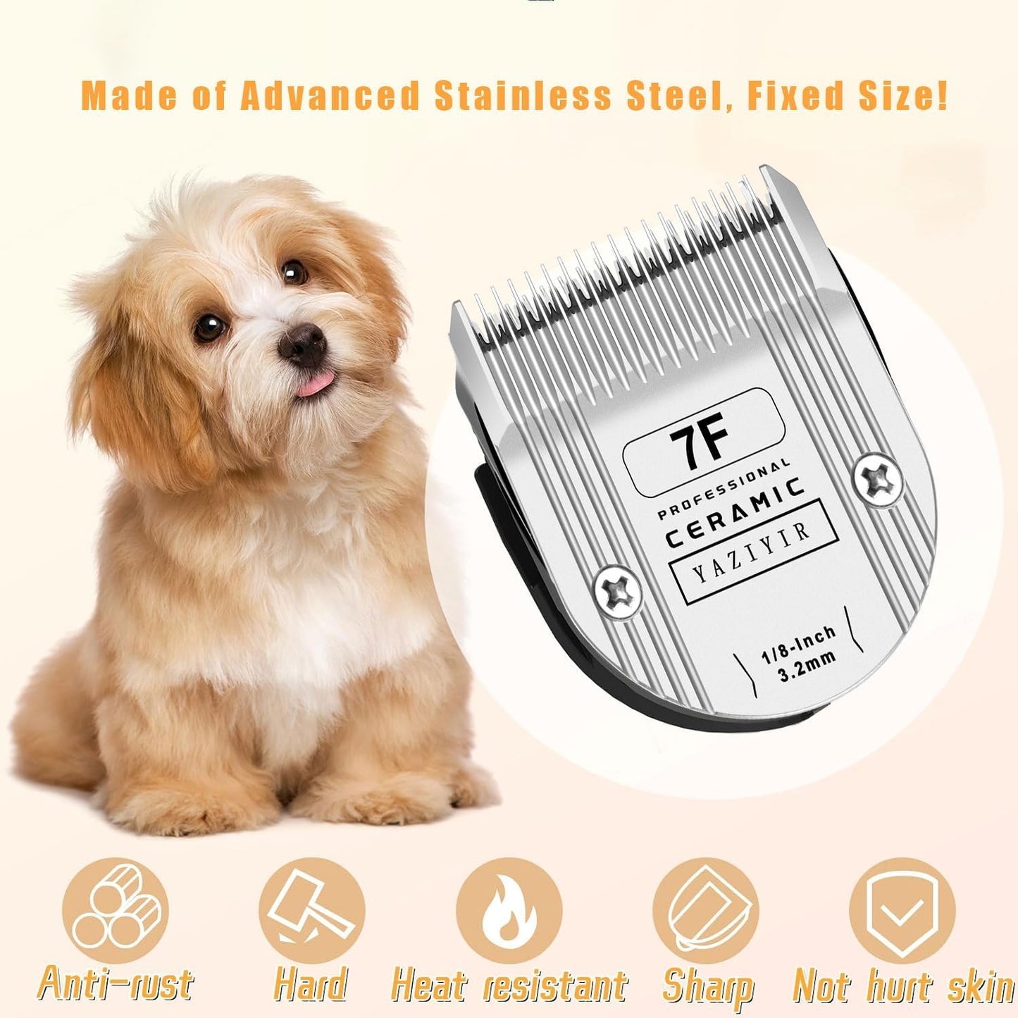 7F 5F 4F Dog Grooming Detachable Ceramic Blade,Compatible with WAHL 5 in 1 Blade for Wahl Arco, Bravura, Chromado, Creativa, Figura, and Motion Clippers.