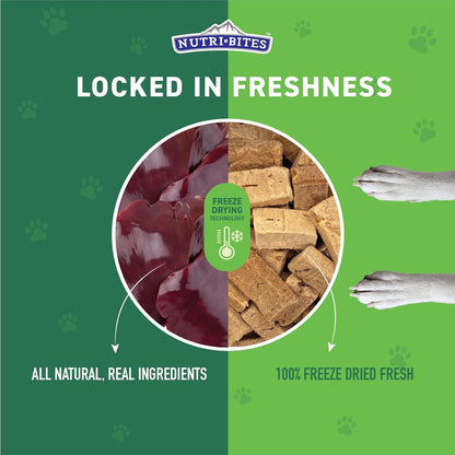 Nutri Bites Freeze Dried Beef Liver Dog & Cat Treats | Healthy Pet Training Treats or Food Topper | All Natural, Single Ingredient, High Protein | Premium Bulk Value Pack, 17.6 oz