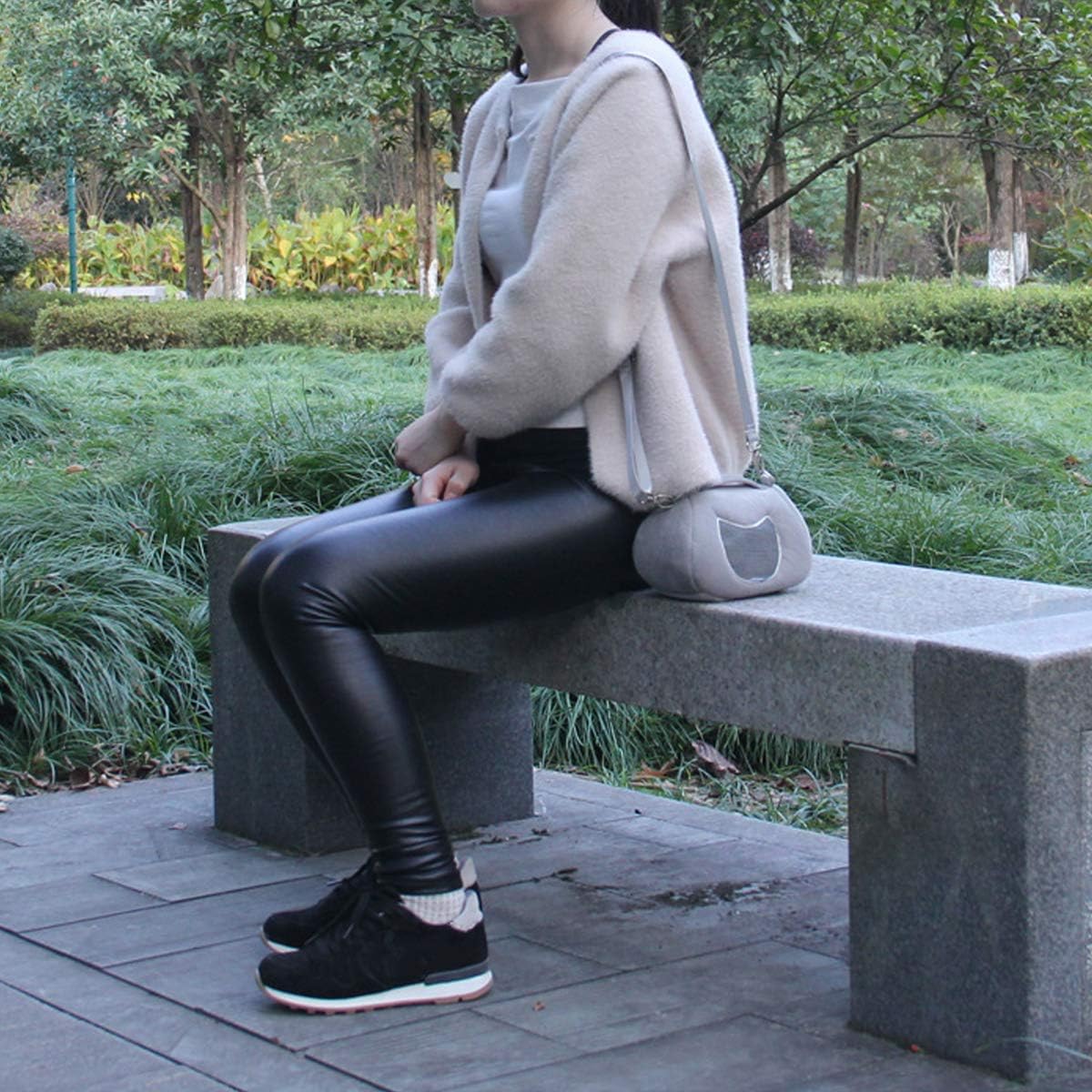 Wontee Hamster Carrier Bag Portable Outdoor Travel Handbag with Adjustable Single Shoulder Strap for Hamster Small Pets (Grey)