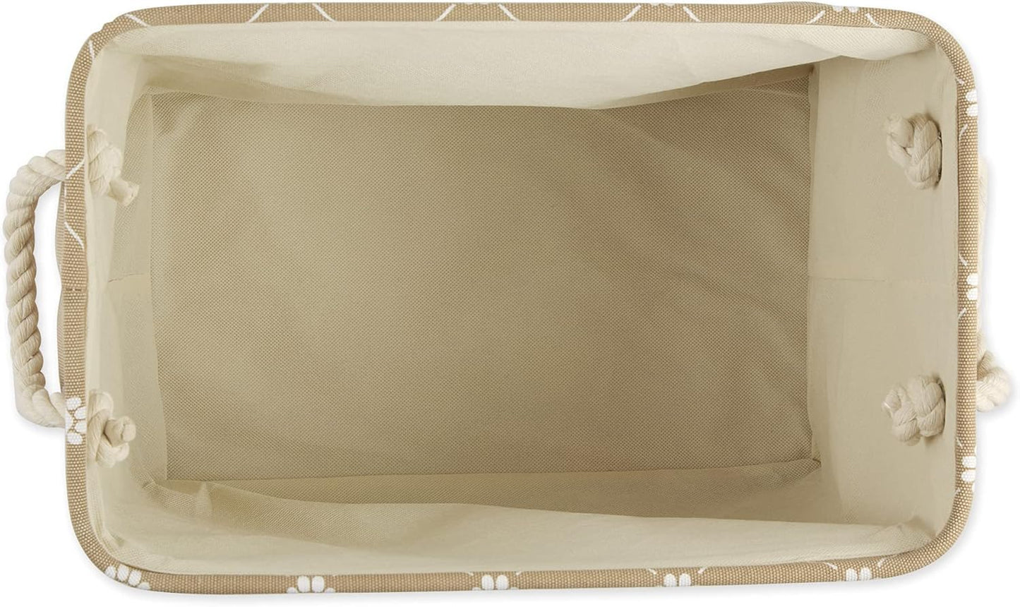 Bone Dry Pet Storage Paw and Bone, Trellis Collection, Medium Rectangle, 16x10x12, Taupe