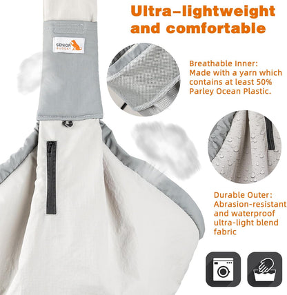 Dog Carrier Sling,Dog Carriers for Small Dogs & Cats Up to 20lbs,Puppy Carrying Backpack Pet Purse with Pockets,Adjustable Shoulder Strap,Hands Free for Travel (Grey)