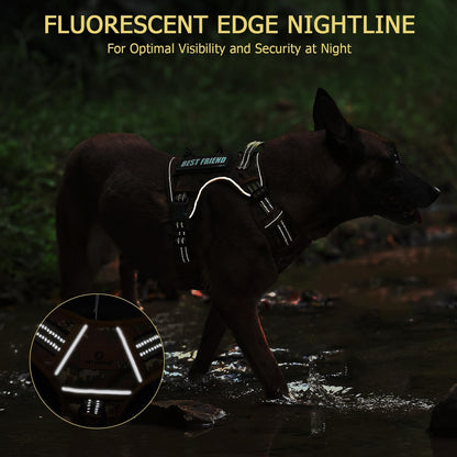 PET MARVEL Tactical Dog Harness for Large Size, No Pull Military Dog Vest with Easy Control Handle, Molle Hoop & Loop, Adjustable Reflective Reinforced Stich for Walking Training, Camouflage