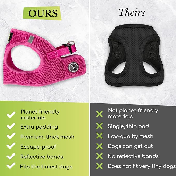 EcoBark Dog Harness - Luxury Step in Dog Harnesses in Watermelon Pattern - Soft & Secure Halter Vest