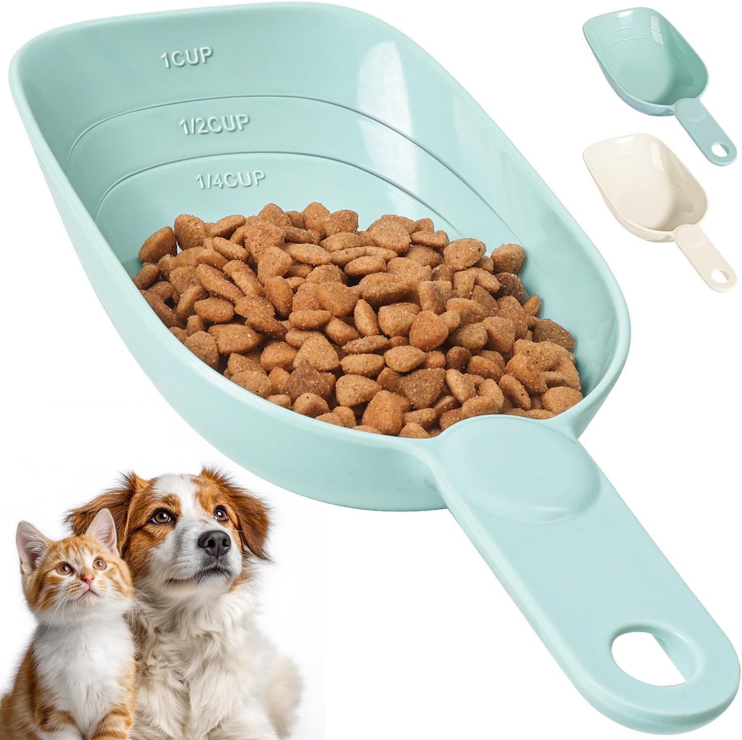 Dog Food Scoop 1 Cup, One Cup Measuring Cup, Food-Grade Melamine Pet Food Scoop, Durable 1 Cup Scoop with Precise Markings, BPA-Free & Dishwasher Safe (Green, 8oz)