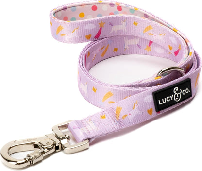 Lucy & Co. 5 Foot Dog Leash - Best Designer Dog Leash - Unicorn Magic, Large