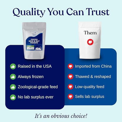 MiceDirect 100 Frozen Mice Small Pinkie Feeders Snake Food for Corn Snakes Ball Pythons Lizards Reptiles (.5-1 in) (Pack of 100) (100 Grams Min)