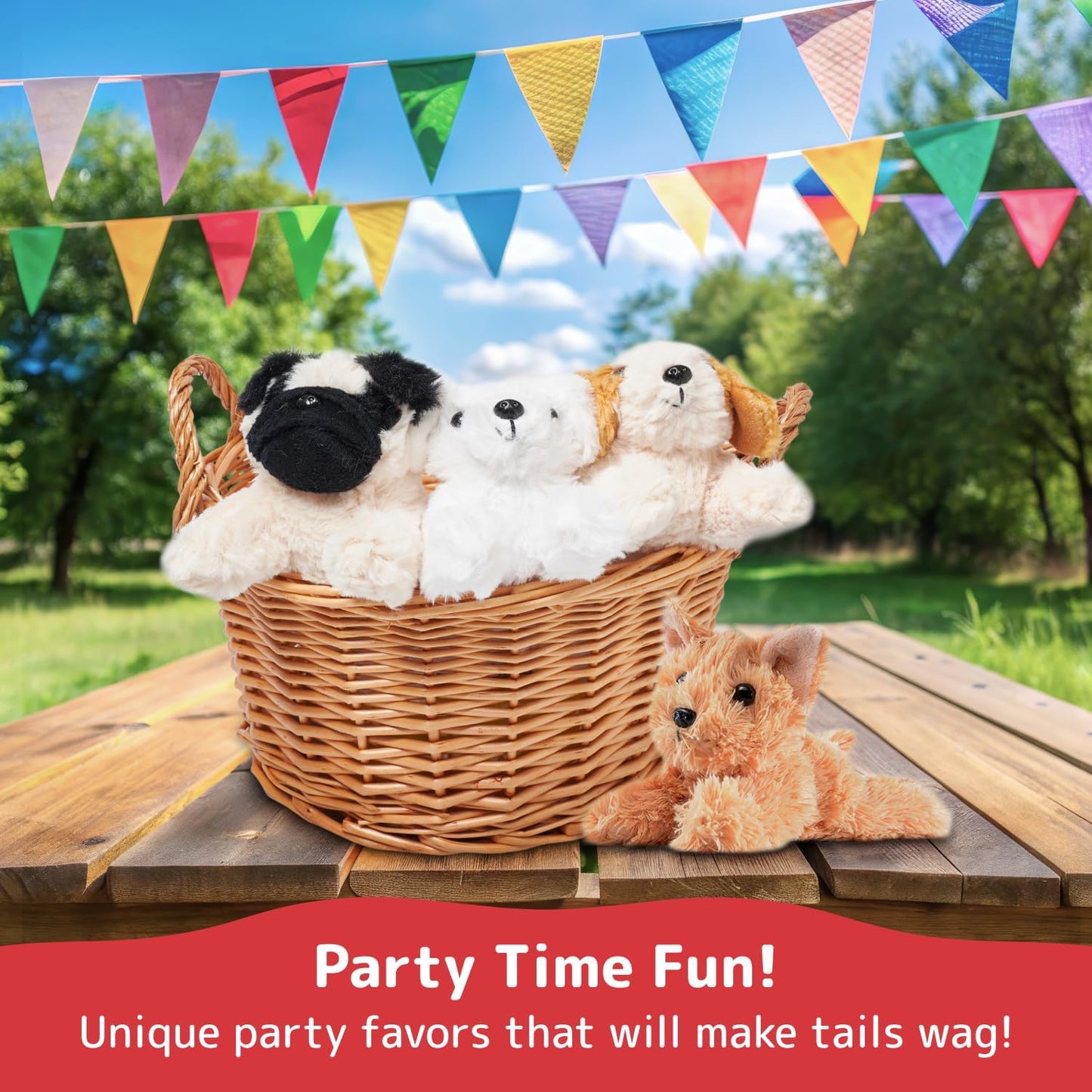 PREXTEX Stuffed Puppies - Set of 4 Cute Dog Toy Stuffed Animals for Girls and Boys - 6 Inch Small Plushies - Plush Dogs Stuff Animals for Puppy Party Favors - Small Stuffed Animals Puppy Toys for Kids