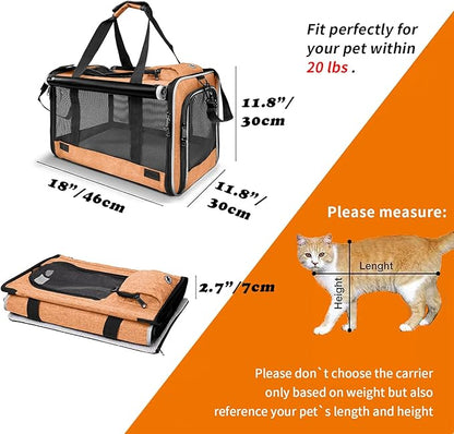 Dog Carry Bag for Puppy Pet Soft-Shell Portable Kennel Crate for 0-15 lbs Foldable Pomeranian Travel Cage Tea Cup Yorkie Carrier Purse Indoor Carrying Case Cat Supply Melon Tiny Dog Melon