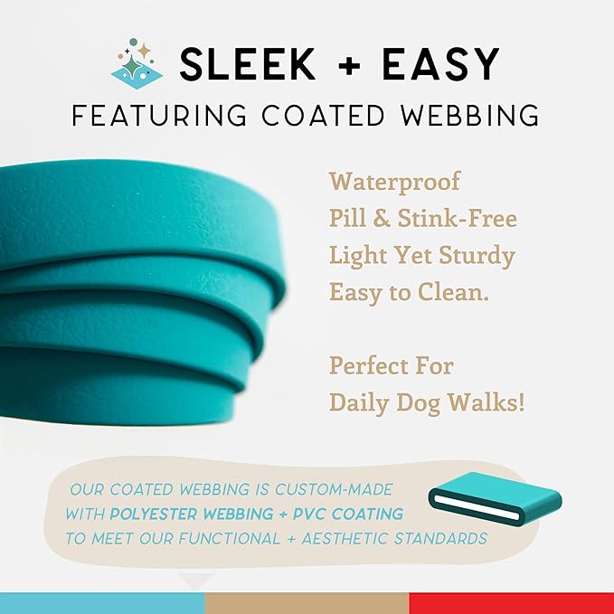 Wildebeest Funston Waterproof Dog Leash - Heavy Duty 4ft Long Leash for Small, Medium and Large Dogs - 1000D Nylon Scratch & Stink-Resistant & Pill-Free - Nylon Wrap Handle 3/4" Wide, 4 ft Length