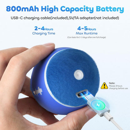 Interactive Cat Toy Ball, Automatic Cat Toys for Indoor Cats, Motion Activated Kitten Toys with 2 Replacement Tails, 3 Modes, USB Rechargeable, Moving Cat Toys for Enrichment Exercise(Blue)