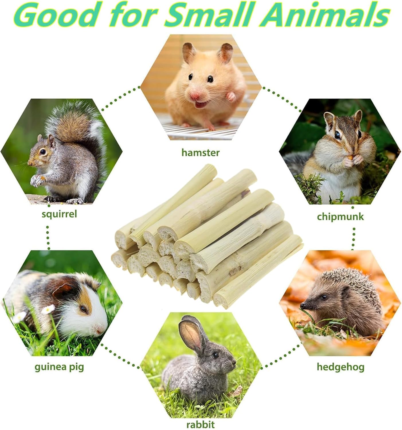 Rabbit Toys,400g (14.1oz) Bunny Chew Sweet Bamboo Sticks,100% Organic Natural Hamster Molar Treat,Guinea Pig Food Snack Stuff for Clean Teeth Pet Squirrel Rat Chinchilla Hedgehog Gerbil