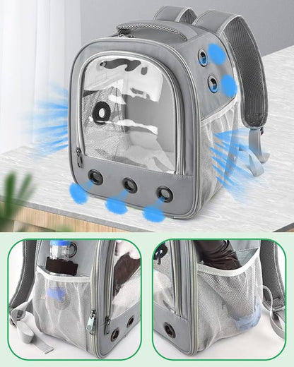 Guinea Pig Carrier Backpack, Portable Small Pet Travel Carriers with Water Bottle Holder & Detachable Pad, Outgoing Carring Bag for Bearded Dragon Bunny Sugar Chinchilla Gerbil Hamster Bird