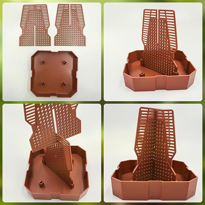Bearded Dragon Tank Accessories, Lizard Feeder, Reptile Food Cup, Dubia Roaches Organizer with Column for Prey to Climb and Move, Food Bowl for Bearded Dragon, Gecko, Frog