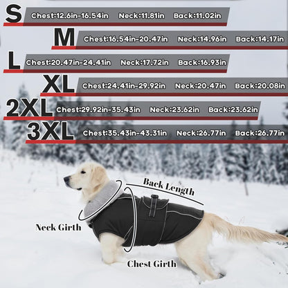 Lelepet Warm Dog Coat Reflective Dog Fleece Vest Waterproof Jacket Windproof Winter Cold Weather Coats with Adjustable Buckle Jackets for Dogs, Black, M