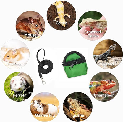 Crested Geckos Backpack Carrier,Reptile Portable Backpack Carrier with Small Backpack Harness Leash Set,Space Capsule Clear Bubble Window Travel Backpack for Lizard Travel,Guinea Pig,Bearded Dragon