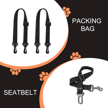 Femuar Dog Car Seat Cover, Waterproof Nonslip Pet Seat Cover for Back Seat with Storage Pockets Mesh Visual Window, Heavy Duty Scratchproof Pet Dog Seat Cover Hammock for Cars Trucks and SUVs