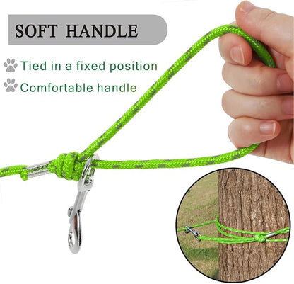 Reflective Cat Leash -15FT Cat Cable Out Escape Proof Walking Leads Yard Long Durable Safe Leash Traning Play Outdoor for Puppies/Kittens/Small Animals(Green)