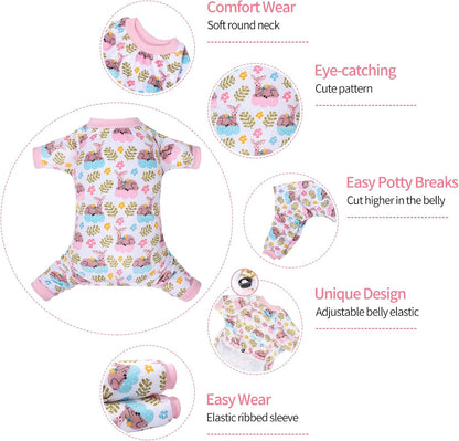 CuteBone Small Dogs Outfit Soft Puppy Onesies Pjs Dog Pajamas Pet Coat Cat Apparel Comfy Doggie Jumpsuit Bodysuit for All Seasons P286M