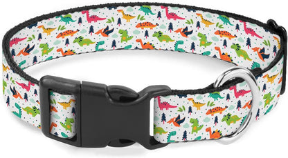Colorful Dinosaurs Dino Dog Collar Pet Neck Strap for Small Medium Large Dogs Soft Adjustable Buckle