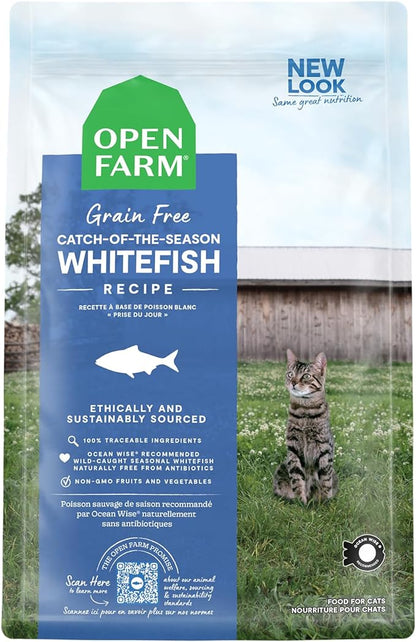Open Farm Catch-of-The-Season Whitefish Grain-Free Dry Cat Food, Wild-Caught Fish Recipe with Non-GMO Superfoods and No Artificial Flavors or Preservatives, 2 lbs