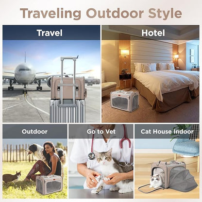 Small Dog Carriers Airline Approved,Blue Cats Travel Bag,Personality,Expandable,Ventilated,Sturdy Pets Carriers Rabbits Bunny Puppies Cage Small Animals Outdoor Carry Kennel