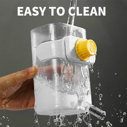 Rabbit Automatic Food Feeder and Water Dispenser Bunny Gravity Feeding Station Waterer Set Hanging Self-Dispensing Feeder for Ferret,Guinea Pigs Chinchillas Hedgehog (White)