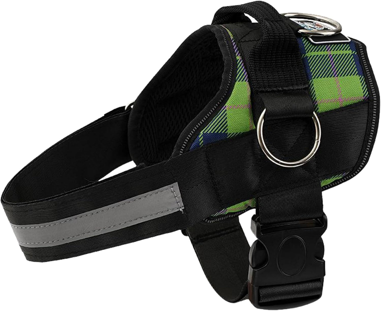 Joyride Basic Essential Dog Harness 1.0 - Small, Medium, Large Dogs, No-Pull Pet Vest with 3 Side Rings for Leash Placement, Adjustable for Training (Spring Plaid, 2XL)