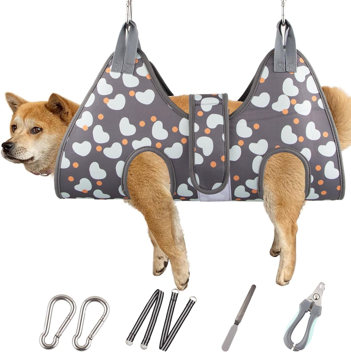 Dog Grooming Hammock with Nail Clippers/Nail Trimmers, Dog Grooming Harness for Nail Trimming, Pet Grooming Sling Helper for XL Large Dogs