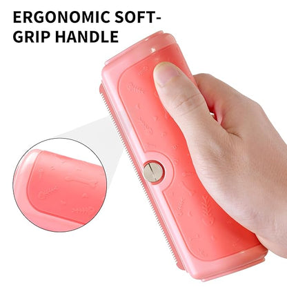 Cat & Dog Deshedding Brush – Pink Gentle Pet Hair Remover Comb for Shedding, Comfortable Grip, Easy Clean Grooming Tool for Long & Short Hair