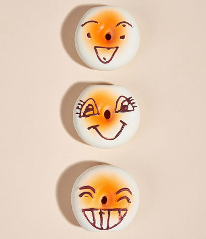 Smile Face Dog Squeaky Toys Soft Latex Squeak Balls for Puppy Small Pet Dogs 3 Pcs/Set