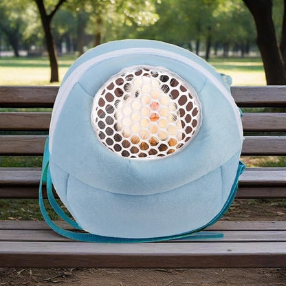 Pet Carrier Backpack for Small Animals, Travel Handbag for Cat, Puppy, Guinea Pig, Hedgehog, Hamster (Blue, S)