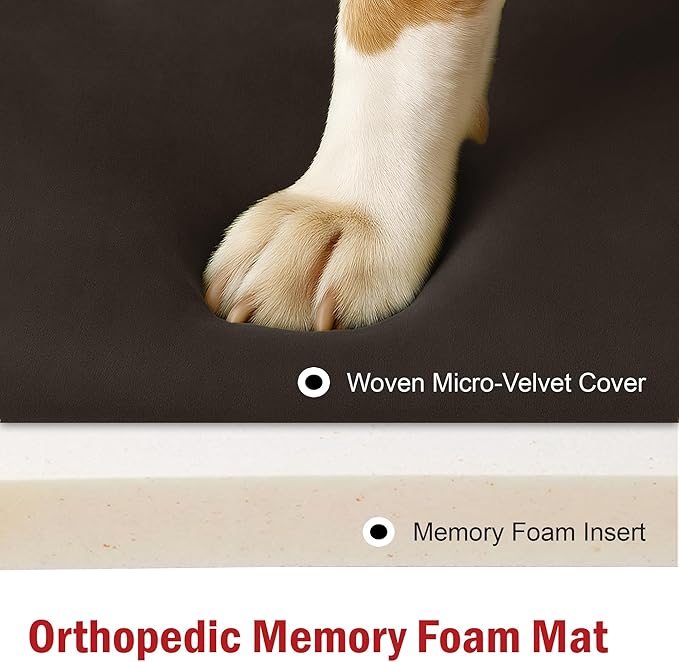 Majestic Pet Orthopedic Memory Foam Dog Crate Mat - Plush Pet Bed Pad for Crates & Kennels | USA Crafted | 48"x30" Villa Storm