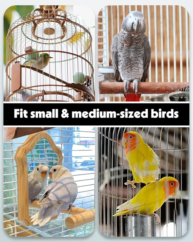 Pawfly Auto Bird Waterer, 2-Pack Cage Dispenser Feeder for Parrots, Hamsters - Small Bird Accessories for Cockatiel, Budgie, Lovebirds (White/Blue)