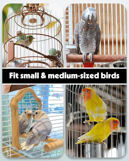 Pawfly Auto Bird Waterer, 2-Pack Cage Dispenser Feeder for Parrots, Hamsters - Small Bird Accessories for Cockatiel, Budgie, Lovebirds (White/Blue)