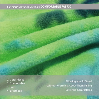 Bearded Dragon Leash and Harness Set, Beardie Carrier, Lizard Adjustable Harness with Leather Wings and Sling Bag, Reptile Small Pet Backpack Batwing Accessories (Blue)