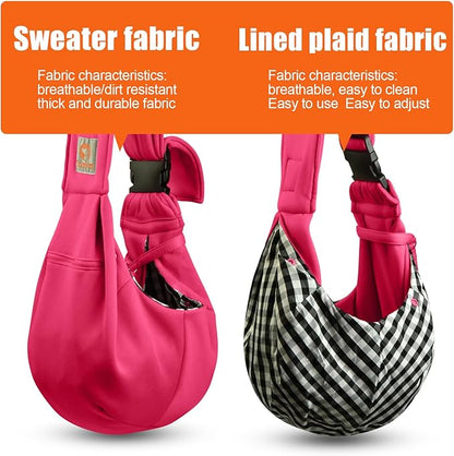 Tomkas Dog Sling Carrier for Small Dogs Puppy Carrier for Small Dogs (Rose red, for Pets Weight 2-7 lbs)