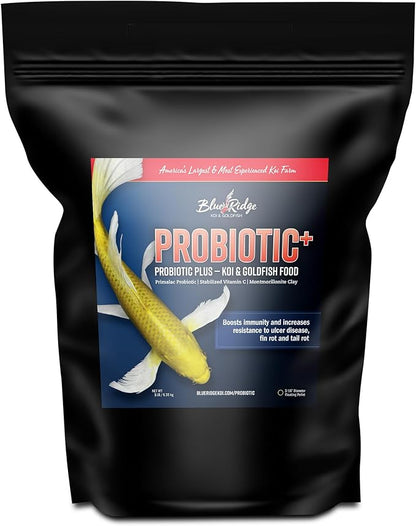 Blue Ridge Koi Fish Food 5lb - Koi Food 3/16” Probiotic Plus, Goldfish Food, Premium Fish Food for Ponds, Ponds Fish Food, Koi Food Fall and Winter Fish Food, Floating Pond Pellets