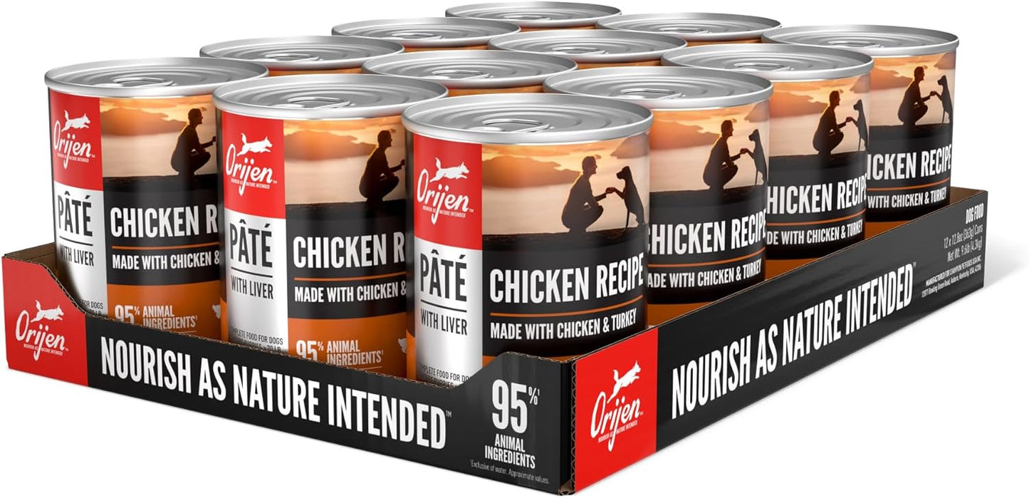 ORIJEN Pate Wet Dog Food Chicken Recipe with Liver 12.8oz Cans (12 Count)