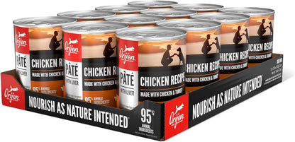 ORIJEN Pate Wet Dog Food Chicken Recipe with Liver 12.8oz Cans (12 Count)