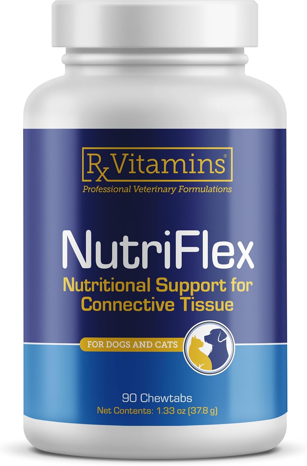 Rx Vitamins NutriFlex for Cats & Dogs - Glucosamine for Dogs Hip and Joint Supplement - with Bovine Collagen and Chondroitin - Joint Pain Relief & Anti Inflammatory for Dogs - Beef Liver (90 Chews)