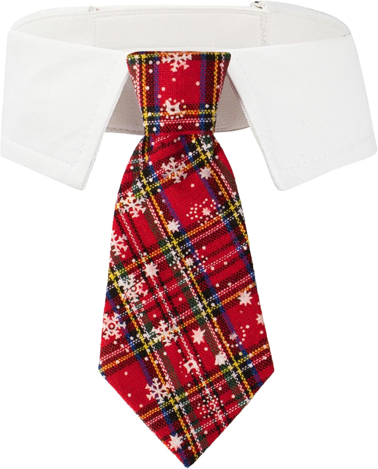 ADOGGYGO Christmas Dog Necktie Pet Tuxedo Christmas Dog Neck Tie Collar with Red Plaid Tie for Small Medium Large Dogs Pets (Small, Red)