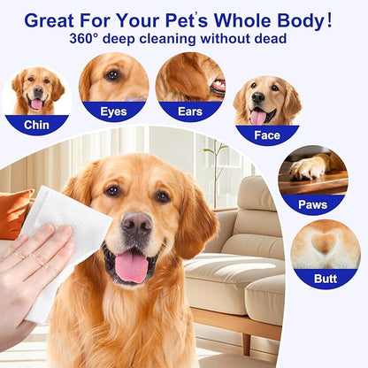 MIOSSZI 320 PCS Dog Cleaning Wipes for Paws and Butt Dog Wipes Cleaning Deodorizing Pet Wipes for Dogs & Cats for Dogs Grooming Wipes Extra Thick Puppy Wipes