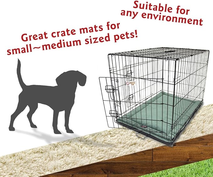 Majestic Pet Dog Crate Mat - Machine Washable Soft Plush Pet Bed Pad for Crates & Kennels USA Crafted 30"x21" Villa Azure